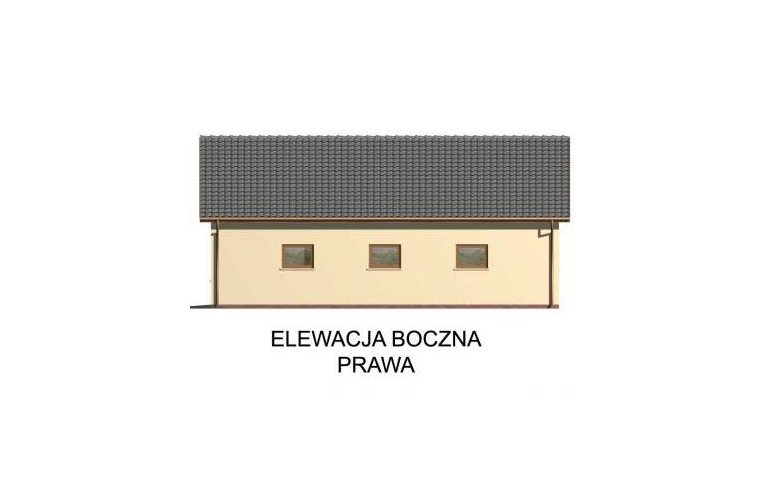 Projekt garażu G51 garaż czterostanowiskowy z pomieszczeniami gospodarczymi - elewacja 2