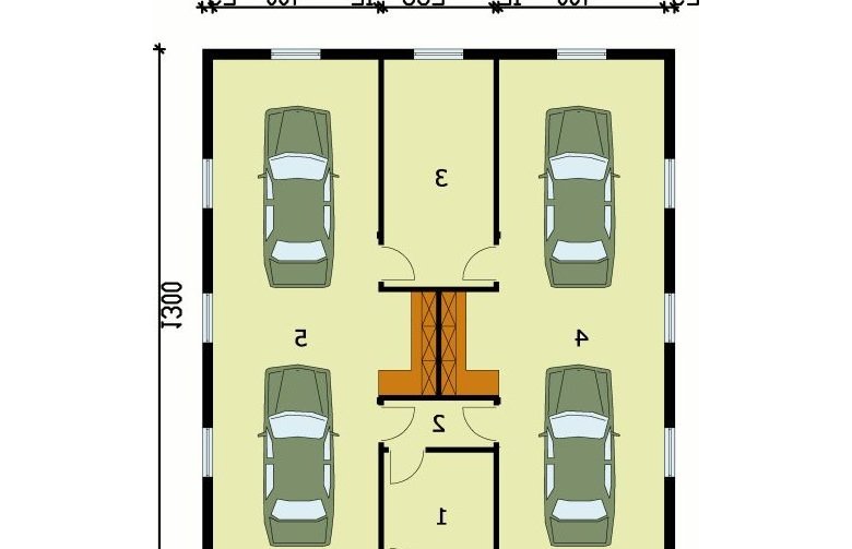 Projekt garażu G51 garaż czterostanowiskowy z pomieszczeniami gospodarczymi - przyziemie