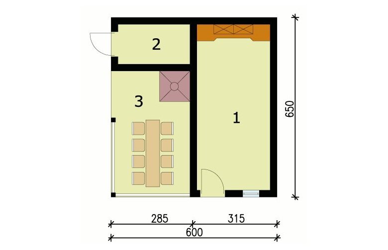 Projekt budynku gospodarczego G45 budynek gospodarczy - przyziemie