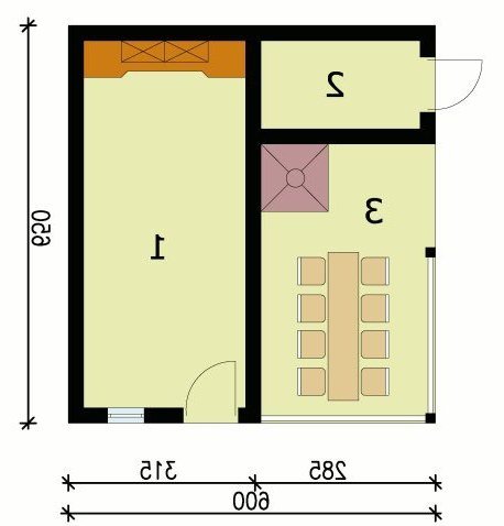 PRZYZIEMIE G45 budynek gospodarczy - wersja lustrzana