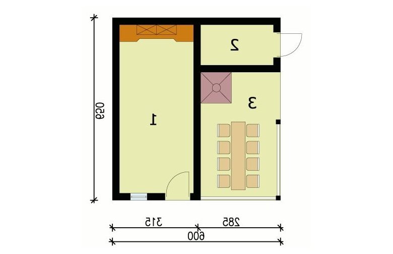 Projekt budynku gospodarczego G45 budynek gospodarczy - przyziemie