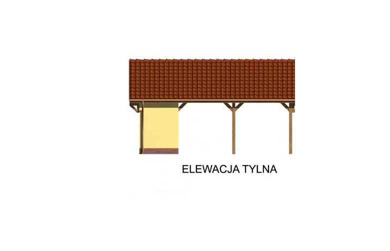 Projekt garażu G48 wiata garażowa - elewacja 3