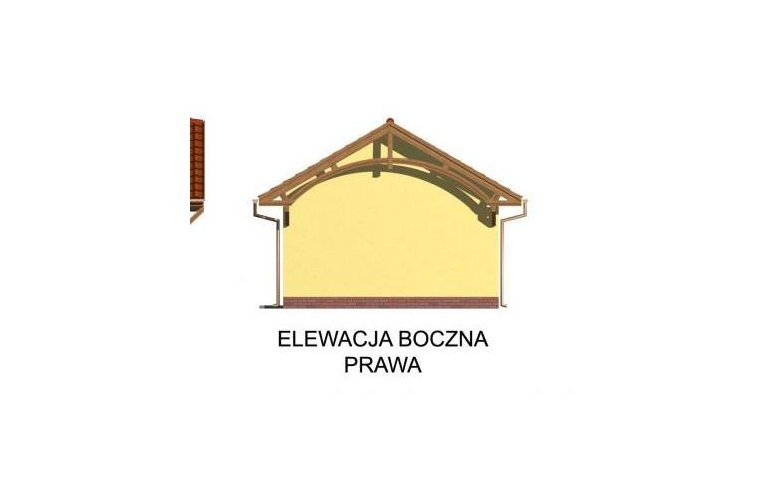 Projekt garażu G48 wiata garażowa - elewacja 4