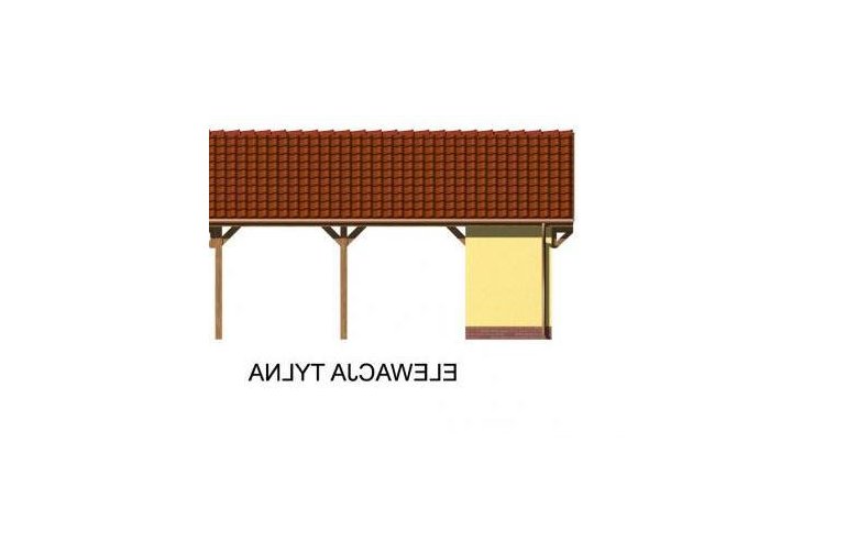 Projekt garażu G48 wiata garażowa - elewacja 3