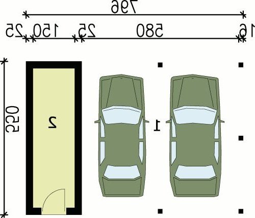 PRZYZIEMIE G48 wiata garażowa - wersja lustrzana