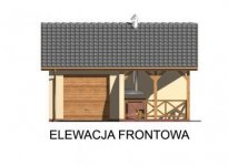 Elewacja projektu G41 garaż jednostanowiskowy z pomieszczeniem gospodarczym i altaną ogrodową z grilem. - 1