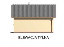 Elewacja projektu G41 garaż jednostanowiskowy z pomieszczeniem gospodarczym i altaną ogrodową z grilem. - 3