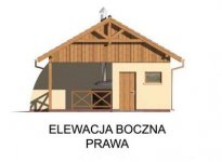 Elewacja projektu G41 garaż jednostanowiskowy z pomieszczeniem gospodarczym i altaną ogrodową z grilem. - 4