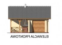 Elewacja projektu G41 garaż jednostanowiskowy z pomieszczeniem gospodarczym i altaną ogrodową z grilem. - 1 - wersja lustrzana
