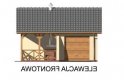 Projekt garażu G41 garaż jednostanowiskowy z pomieszczeniem gospodarczym i altaną ogrodową z grilem. - elewacja 1