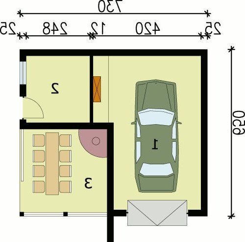 PRZYZIEMIE G41 garaż jednostanowiskowy z pomieszczeniem gospodarczym i altaną ogrodową z grilem. - wersja lustrzana
