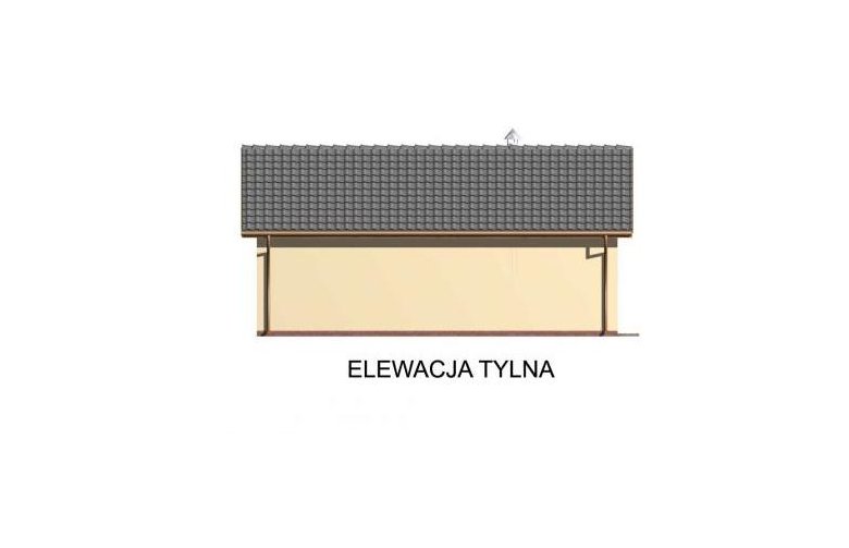 Projekt garażu G42 garaż dwustanowiskowy z pomieszczeniem gospodarczym i altaną ogrodową z grilem - elewacja 3