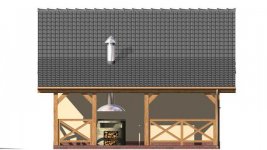Elewacja projektu G36 garaż dwustanowiskowy z werandą - 3 - wersja lustrzana