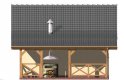 Projekt garażu G36 garaż dwustanowiskowy z werandą - elewacja 3