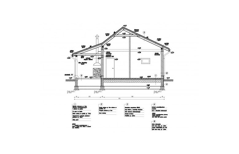 Projekt garażu G37 - przekrój 1