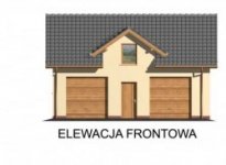 Elewacja projektu G34 garaż dwustanowiskowy z poddaszem użytkowym - 1