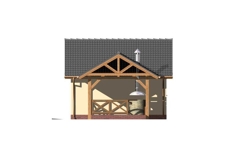 Projekt garażu G35 garaż dwustanowiskowy + altana - elewacja 1