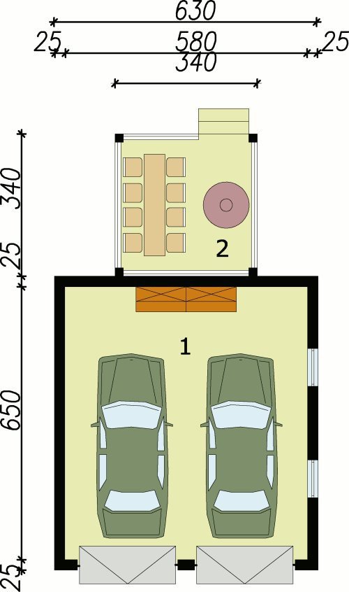 PRZYZIEMIE G35 garaż dwustanowiskowy + altana