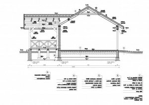 Przekrój projektu G35 garaż dwustanowiskowy + altana w wersji lustrzanej