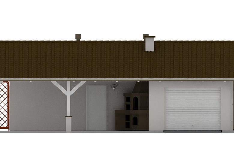 Projekt domu energooszczędnego G68 - Budynek garażowo - gospodarczy - elewacja 1