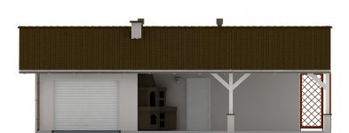 Elewacja projektu G68 - Budynek garażowo - gospodarczy - 1 - wersja lustrzana