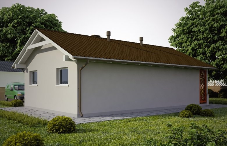 Projekt domu energooszczędnego G68 - Budynek garażowo - gospodarczy