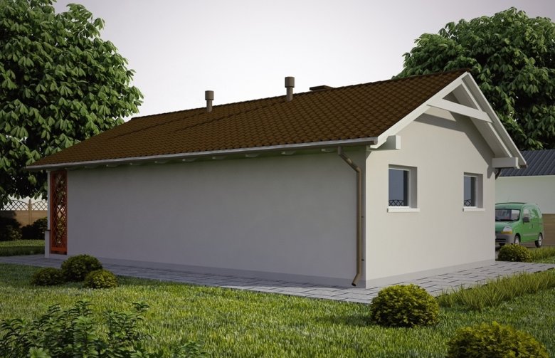 Projekt domu energooszczędnego G68 - Budynek garażowo - gospodarczy