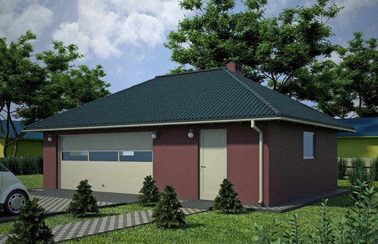 Projekt domu energooszczędnego G69 - Budynek garażowo - gospodarczy