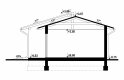 Projekt domu energooszczędnego G70 - Budynek garażowo - gospodarczy - przekrój 1