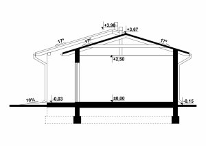 Przekrój projektu G70 - Budynek garażowo - gospodarczy