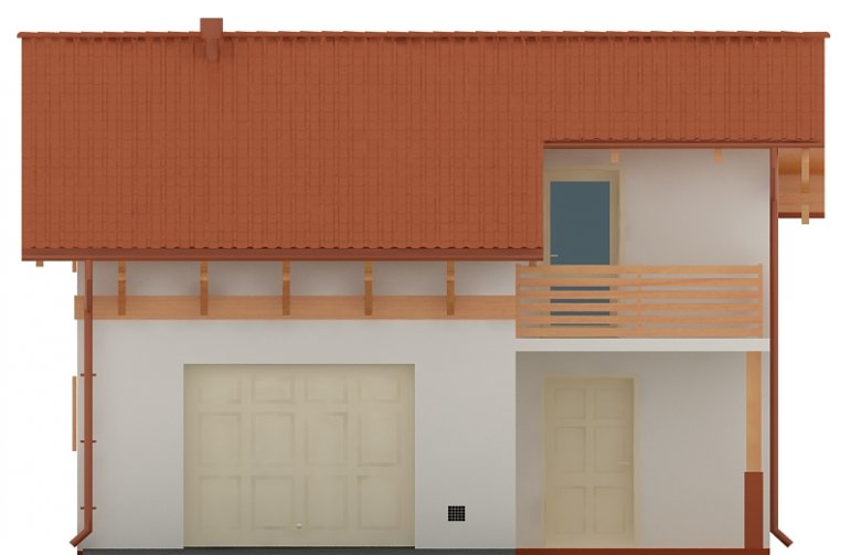 Projekt domu nowoczesnego G71 - Budynek garażowo - gospodarczy - elewacja 1