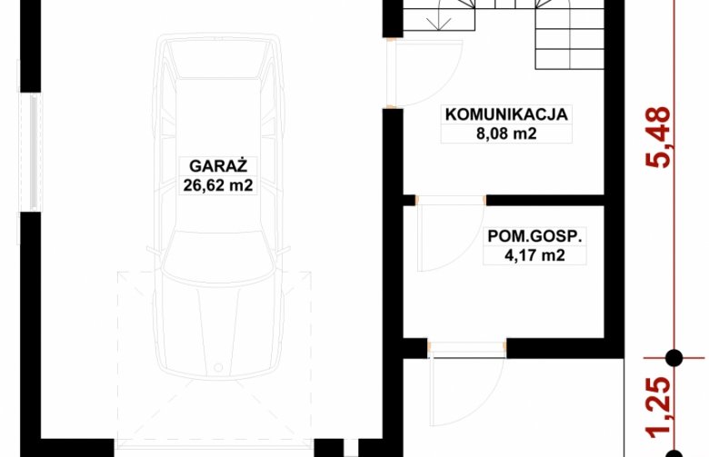 Projekt domu nowoczesnego G71 - Budynek garażowo - gospodarczy - 