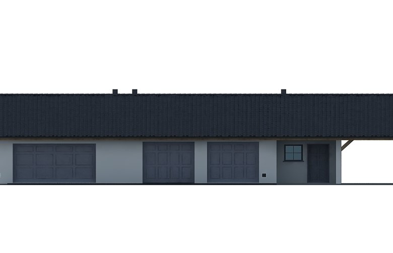 Projekt domu energooszczędnego G73 - Budynek garażowo - gospodarczy - elewacja 1