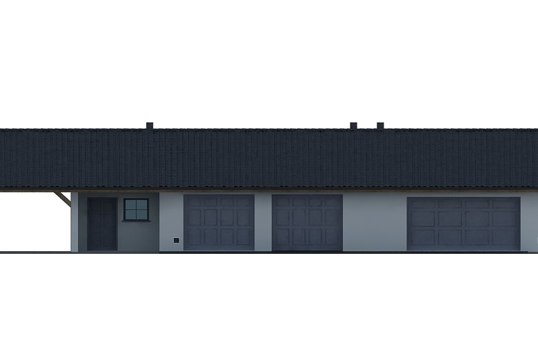 Projekt domu energooszczędnego G73 - Budynek garażowo - gospodarczy - elewacja 1