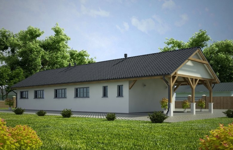 Projekt domu energooszczędnego G73 - Budynek garażowo - gospodarczy