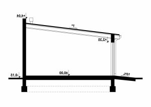 Przekrój projektu G74 - Budynek garażowy w wersji lustrzanej