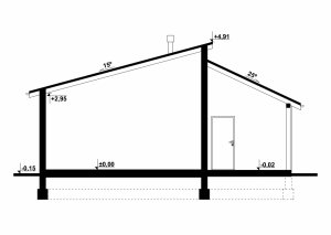 Przekrój projektu G79 - Budynek garażowo - gospodarczy