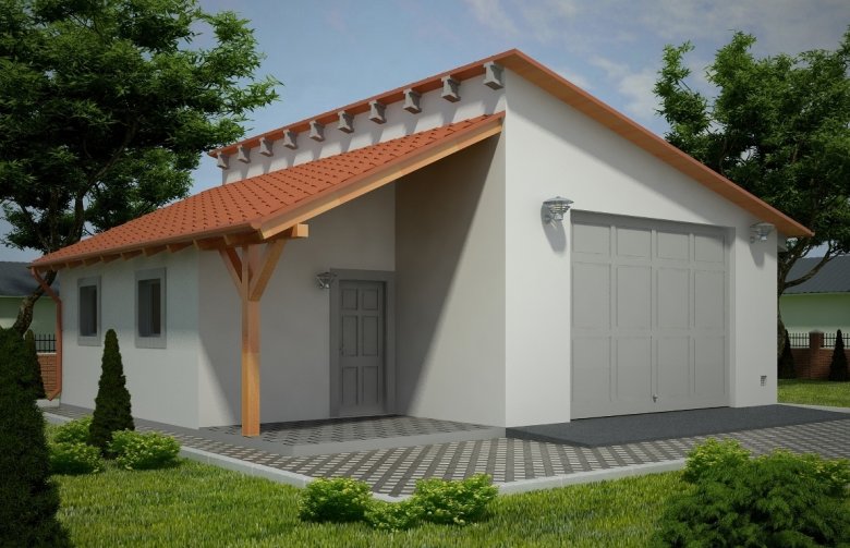 Projekt domu energooszczędnego G79 - Budynek garażowo - gospodarczy