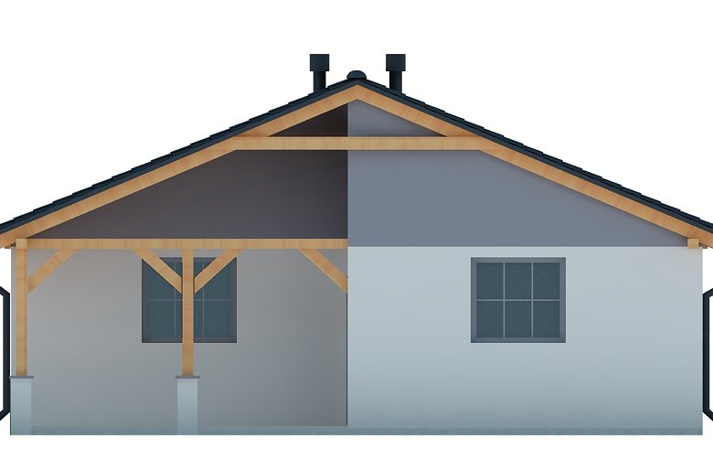 Projekt domu energooszczędnego G80 - Budynek garażowy - elewacja 3