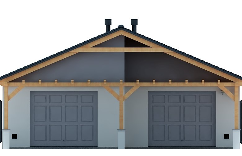 Projekt domu energooszczędnego G80 - Budynek garażowy - elewacja 1
