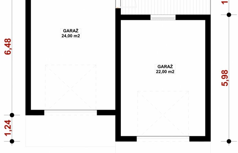 Projekt domu energooszczędnego G80 - Budynek garażowy - 