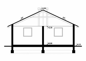 Przekrój projektu G80 - Budynek garażowy