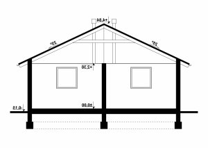 Przekrój projektu G80 - Budynek garażowy w wersji lustrzanej