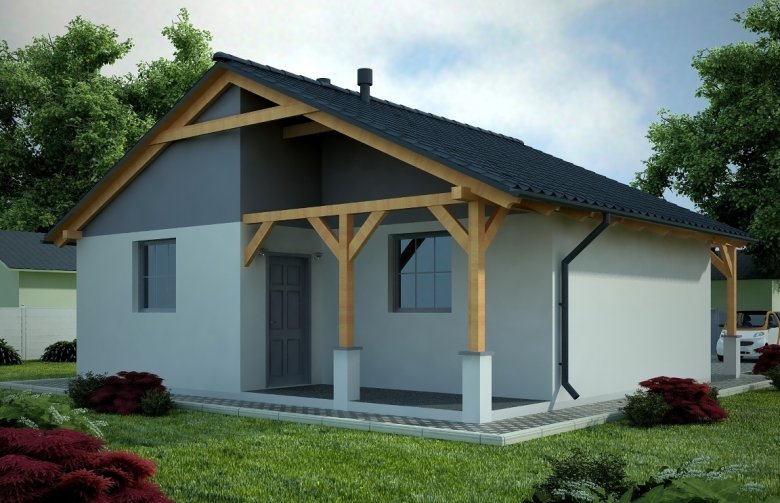Projekt domu energooszczędnego G80 - Budynek garażowy