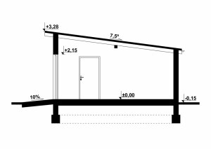Przekrój projektu G81 - Budynek garażowy