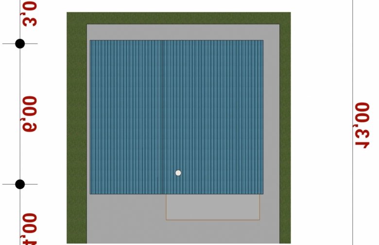 Projekt domu energooszczędnego G82 - Budynek garażowy z wiatą - Usytuowanie - wersja lustrzana