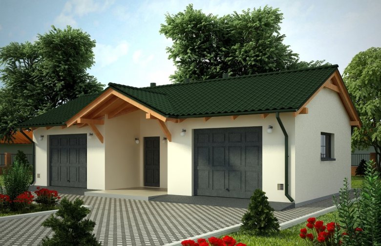 Projekt domu energooszczędnego G83 - Budynek garażowo - gospodarczy