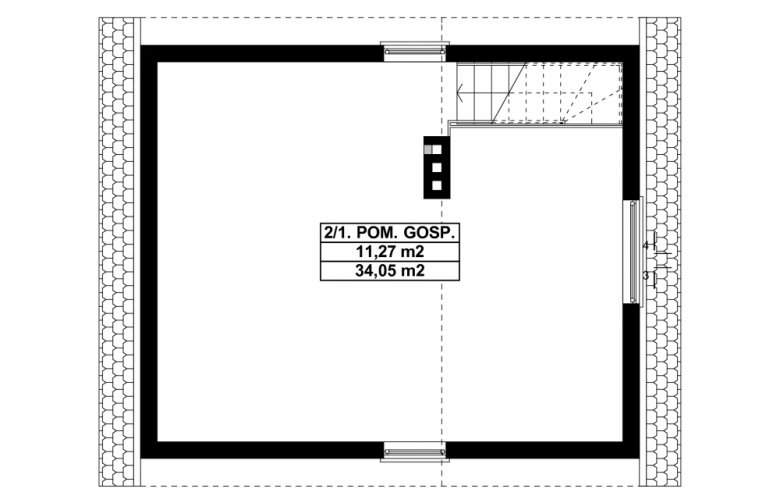 Projekt domu energooszczędnego G84 - Budynek garażowo - gospodarczy - 