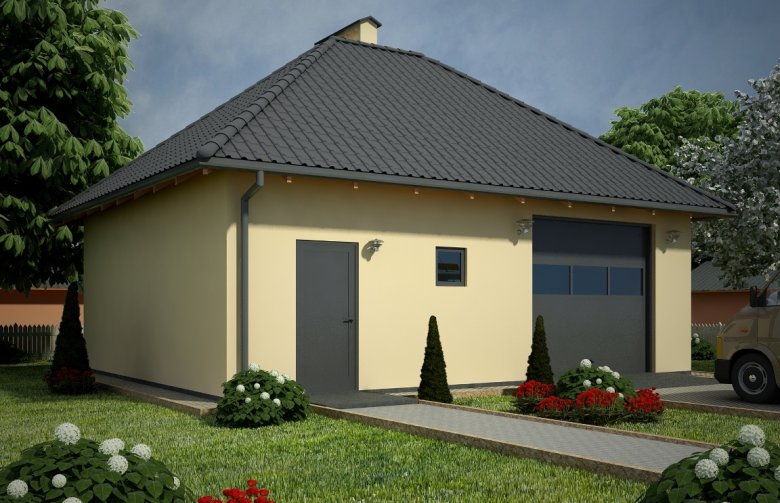 Projekt domu energooszczędnego G85 - Budynek garażowo - gospodarczy