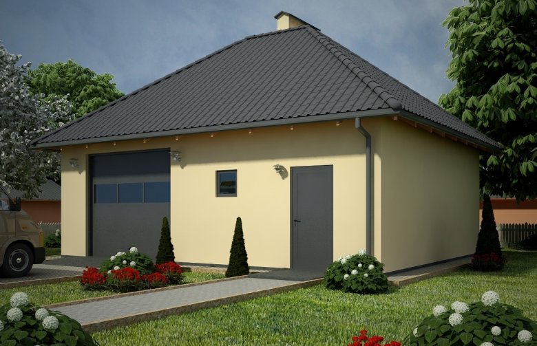 Projekt domu energooszczędnego G85 - Budynek garażowo - gospodarczy